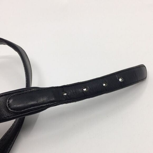 Vintage COACH Black Leather Belt with Brass Buckle made in NYC plant. main image 7